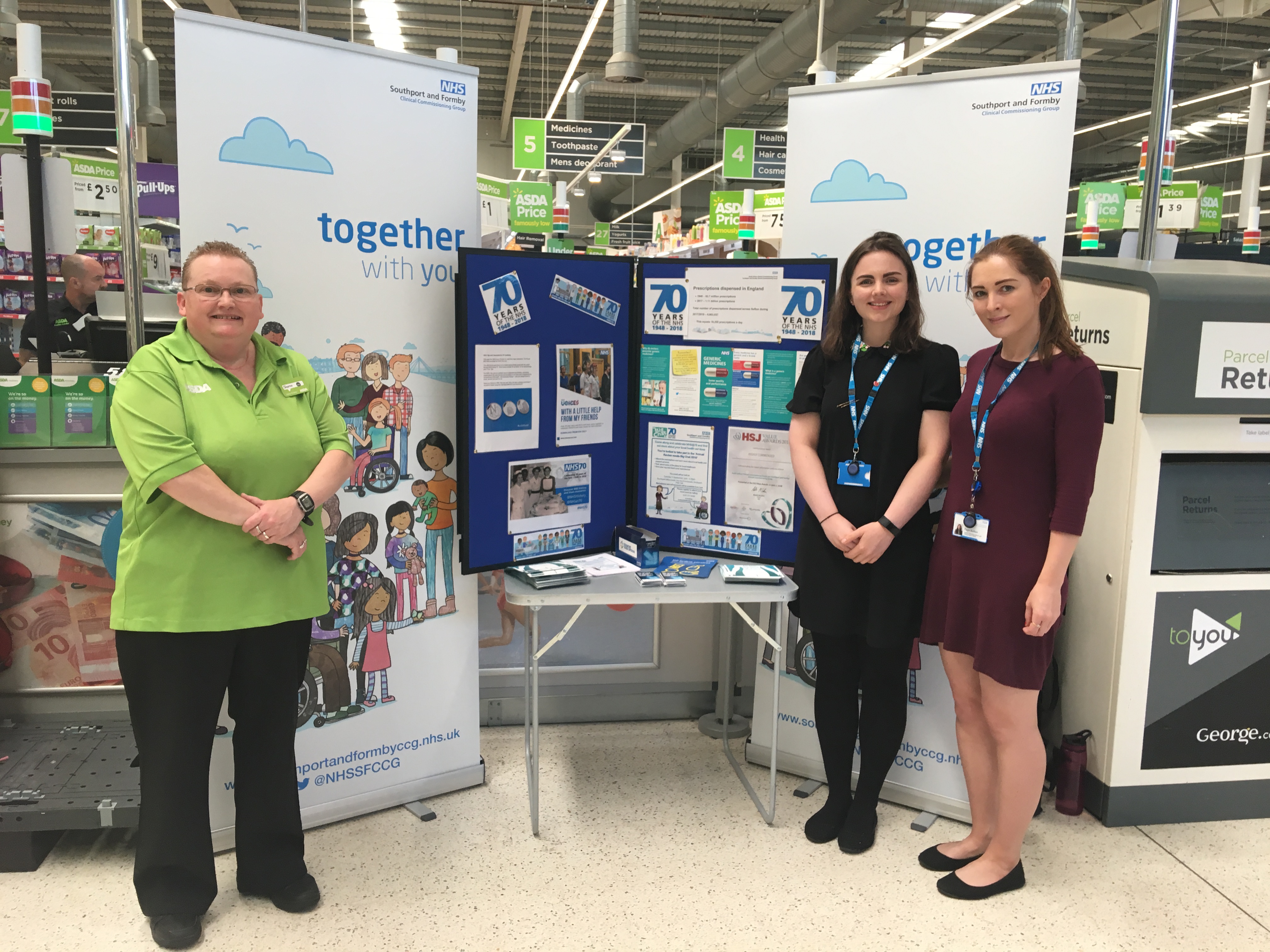 Local NHS staff and Asda celebrate the NHS’ 70th birthday